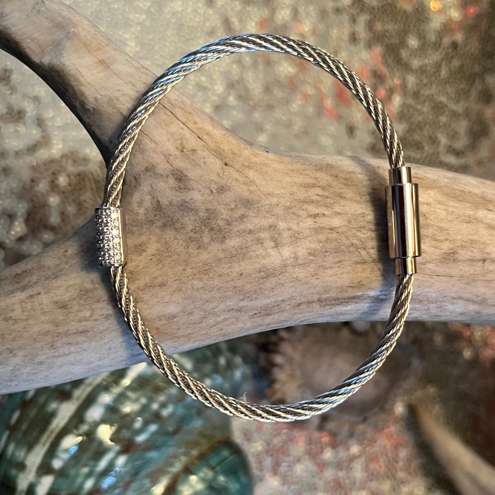 Cable Wire/ CZ Bracelet